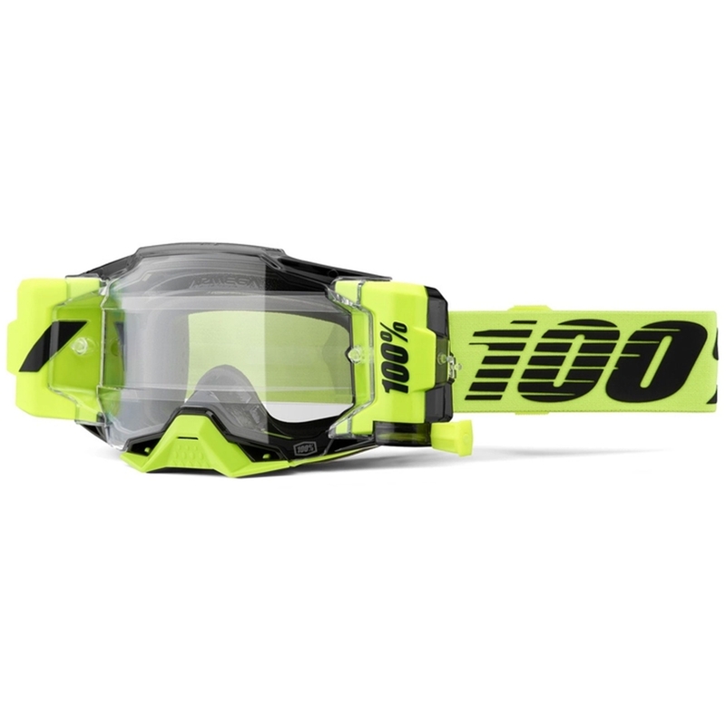 Motokrosové okuliare 100% - USA Armega Forecast fluo zelené (číre sklo)
