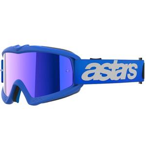 Detské motokrosové okuliare Alpinestars Vision Youth Blaze modré so zrkadlovým modrým zorníkom