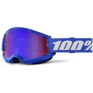 Detské motokrosové okuliare 100% STRATA 2 modré červeno-modré plexi