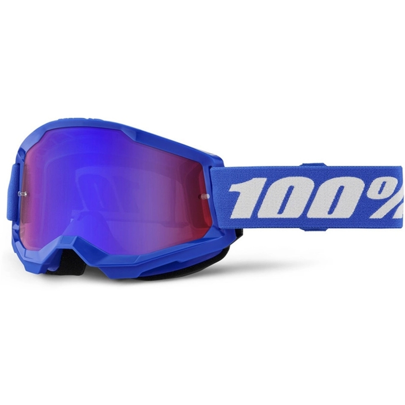 Detské motokrosové okuliare 100% STRATA 2 modré červeno-modré plexi