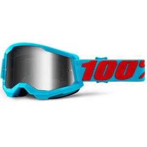Motokrosové okuliare 100% STRATA 2 Summit modré (strieborné zrkadlové plexi)