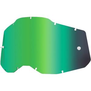 Plexi 100% Racecraft 2/Accuri 2/Strata 2 zelené zrkadlové (Anti-fog)