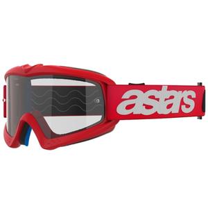 Detské motokrosové okuliare Alpinestars Vision Youth Blaze červené s čírym zorníkom