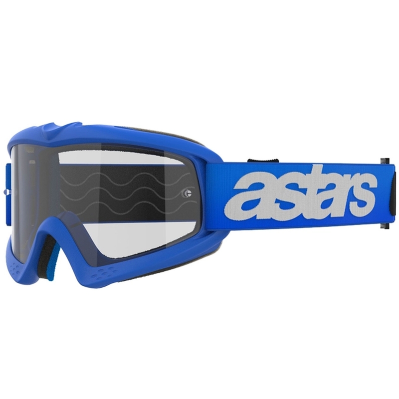 Detské motokrosové okuliare Alpinestars Vision Youth Blaze modré s čírym zorníkom