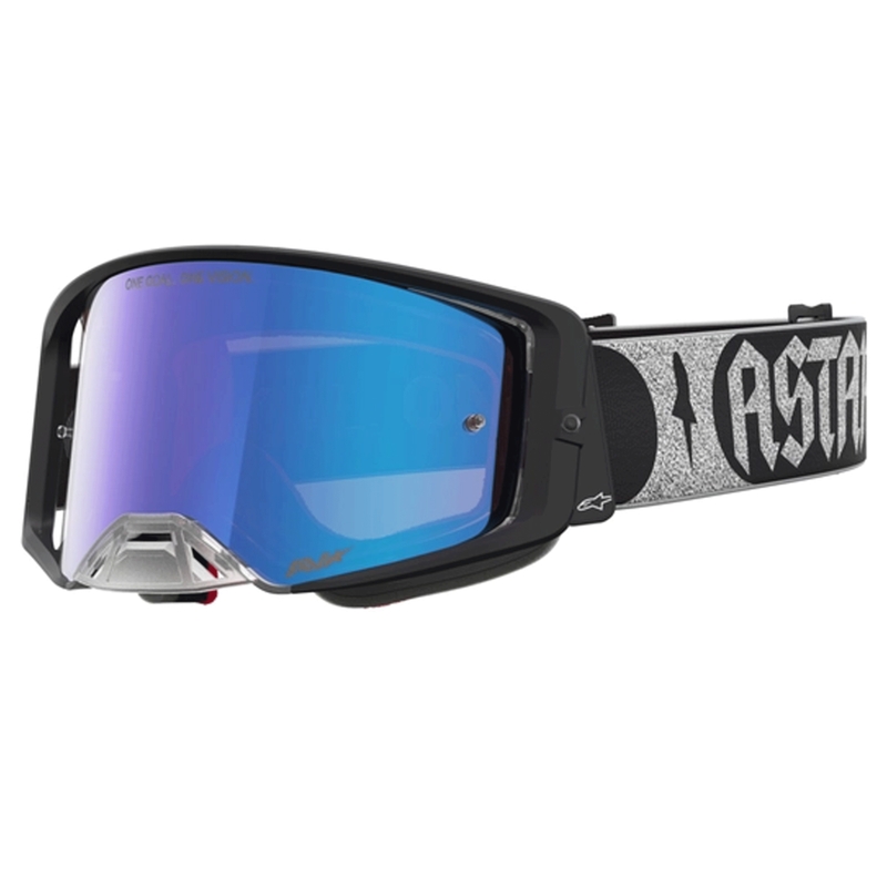 Motokrosové brýle Alpinestars Supertech Atrox černo-stříbrné se zrcadlově růžovým plexi