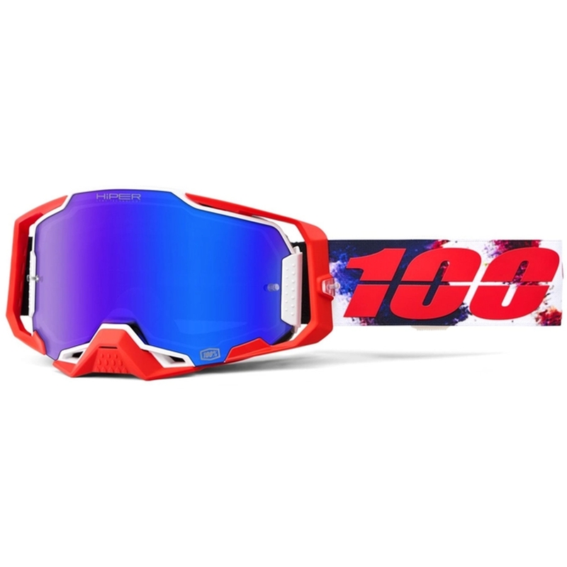 Motokrosové okuliare 100% ARMEGA Morpho s modrým HIPER plexi
