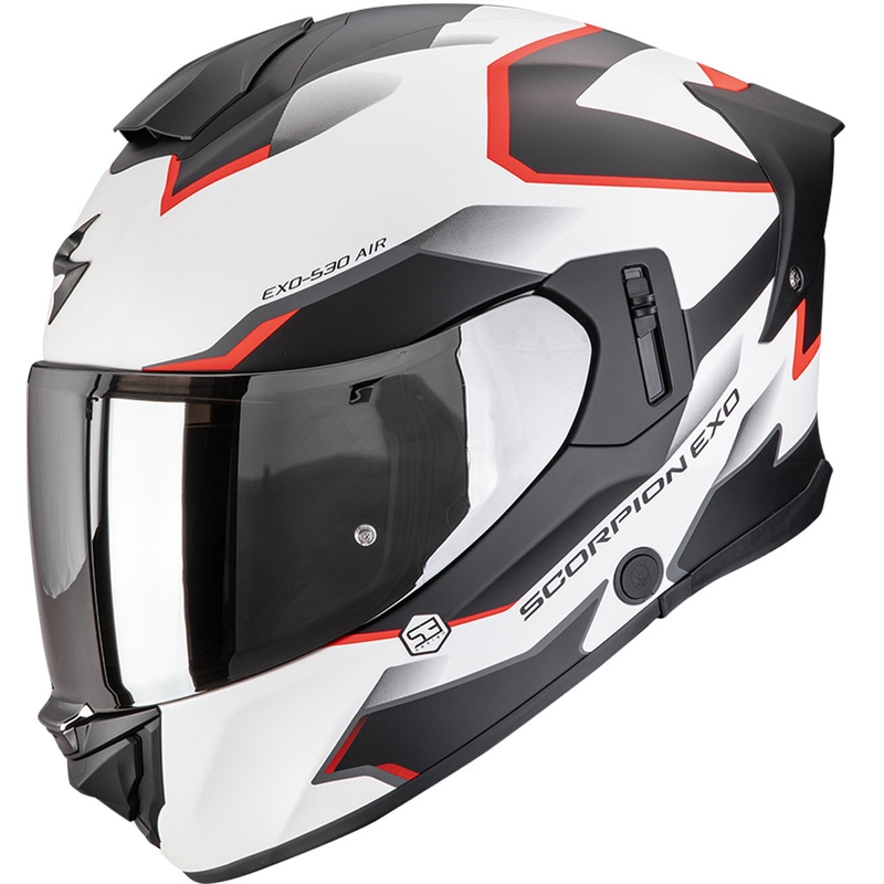 Integrálna helma na motorku Scorpion EXO-530 Air Clip matná bielo-čierno-červená - II. akosť