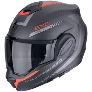 Preklápacia prilba na motorku Scorpion EXO-TECH EVO CARBON COSY matná čierno-červená - II. akosť