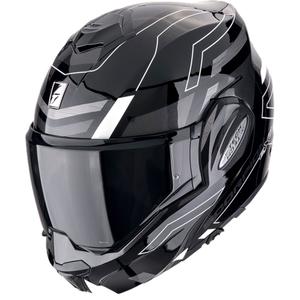 Preklápacia prilba na motorku Scorpion EXO-TECH EVO CONQUER čierno-biela - II. akosť