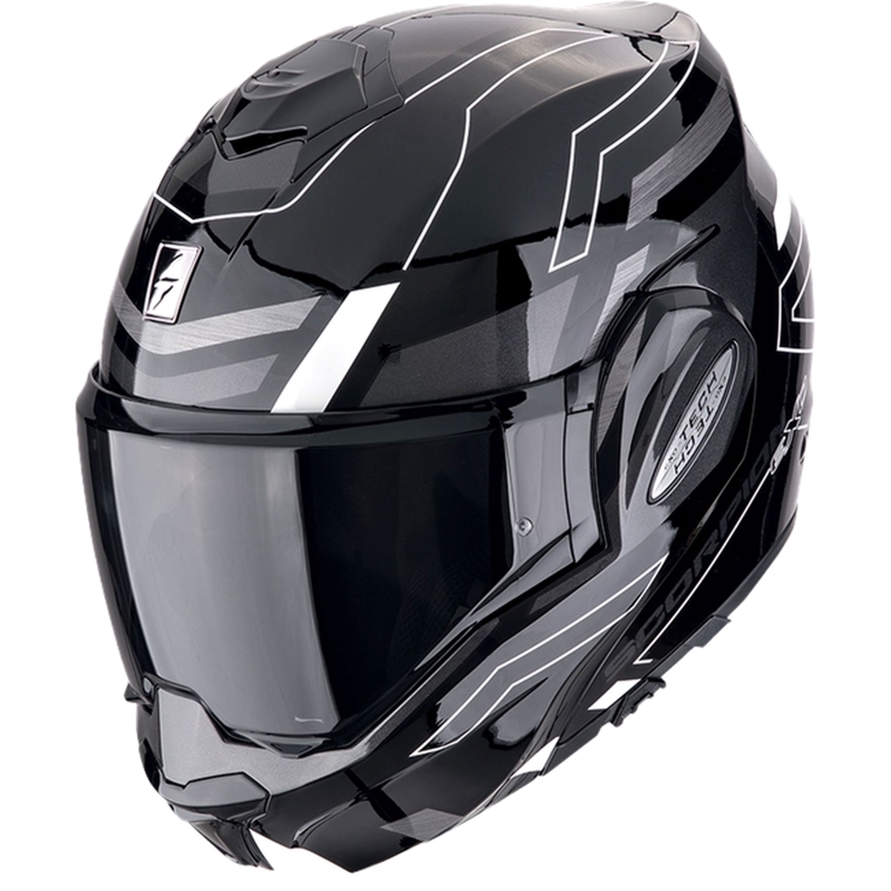 Preklápacia prilba na motorku Scorpion EXO-TECH EVO CONQUER čierno-biela - II. akosť