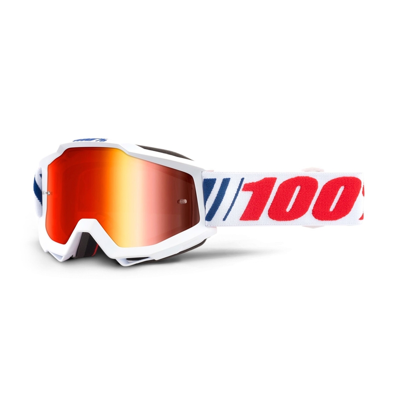 Motokrosové okuliare 100% Accuri AF066 (červené zrkadlové plexi)