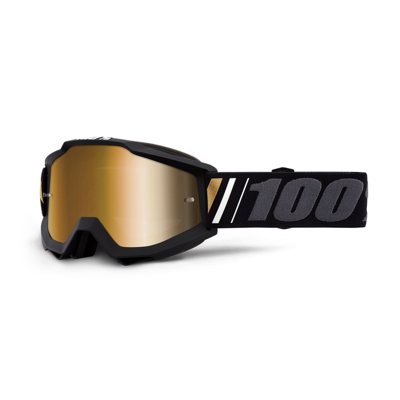 Motokrosové okuliare 100% Accuri OFF (zlaté zrkadlové plexi)