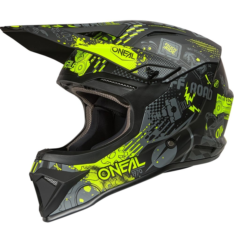 Motokrosová prilba O´Neal 1SRS Vibrant matná čierno-fluo žltá