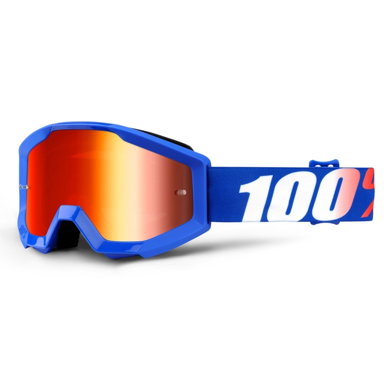 Detské motokrosové okuliare 100% Strata Nation (červené plexi)