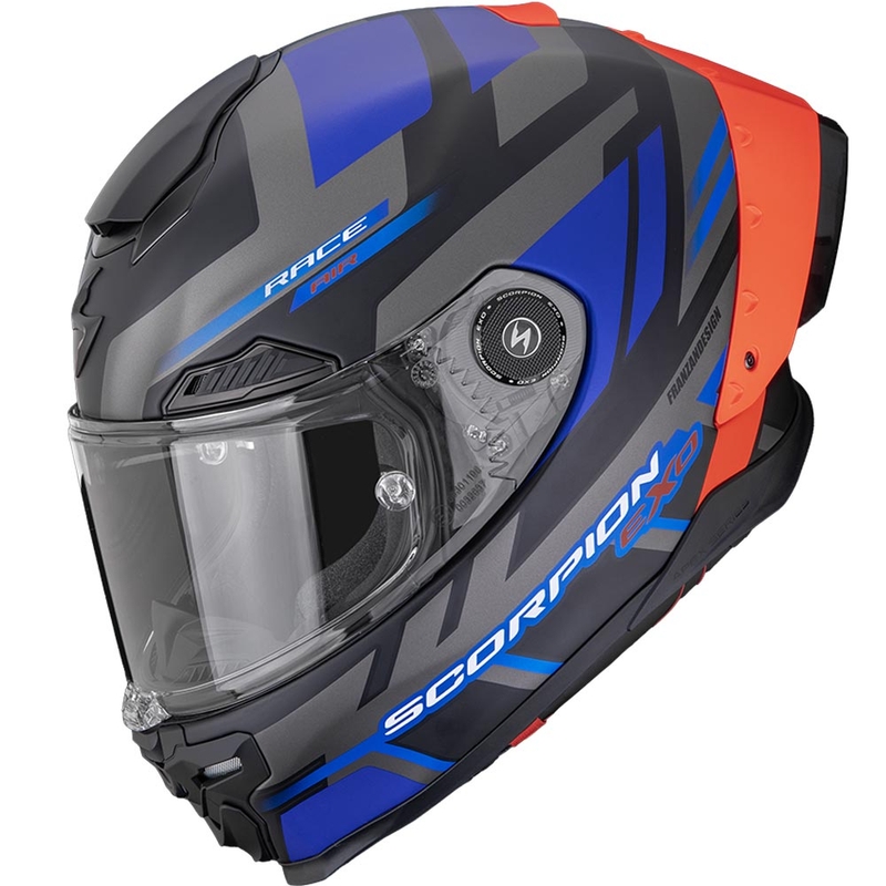 Integrálna helma na motorku Scorpion EXO-RACE Air Carbon Fury matná čierno-šedo-modrá