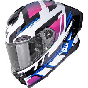 Integrálna helma na motorku Scorpion EXO-RACE Air Carbon Fury bielo-ružovo-modrá