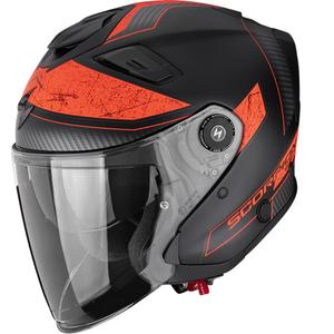 Otvorená prilba na motorku Scorpion EXO-GT Jet Crest matná čierno-červená