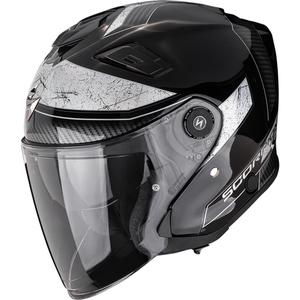 Otvorená prilba na motorku Scorpion EXO-GT Jet Crest čierno-strieborná