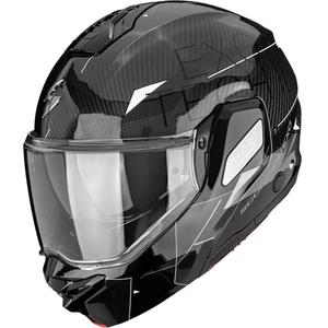 Preklápacia helma na motorku Scorpion EXO-TECH II Carbon Viator čierno-strieborná