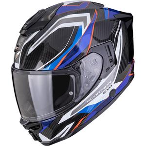 Integrálna helma na motorku Scorpion EXO-1500 Carbon Air Hydro čierno-bielo-modrá