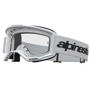 Motokrosové brýle Alpinestars Vision 3 Wordmark bílo-černé s čirým plexi
