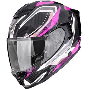 Integrálna helma na motorku Scorpion EXO-1500 Carbon Air Hydro čierno-bielo-ružová
