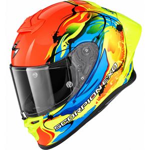 Integrálna prilba na motorku Scorpion EXO-R1 EVO II Air Thrust fluo červeno-modro-žltá