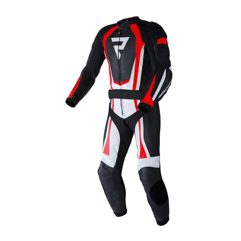 Kombinéza na motocykel Rebelhorn Piston II PRO čierno-bielo-fluo červená výpredaj