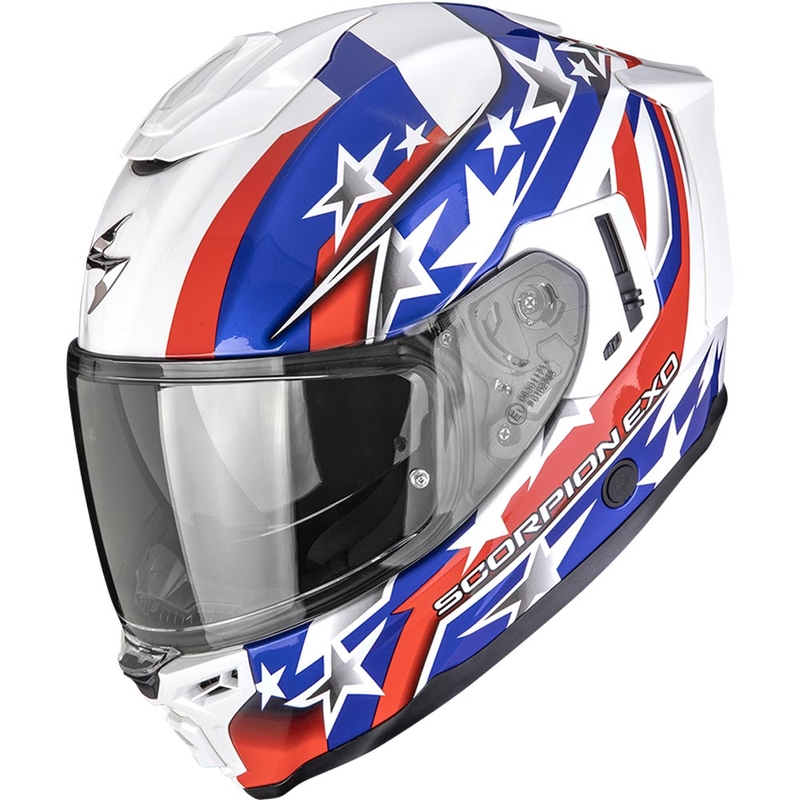 Integrálna helma na motorku Scorpion EXO-1500 Air Etoile bielo-modro-červená