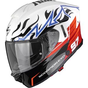 Integrálna helma na motorku Scorpion EXO-530 Air JSK 97 bielo-červená