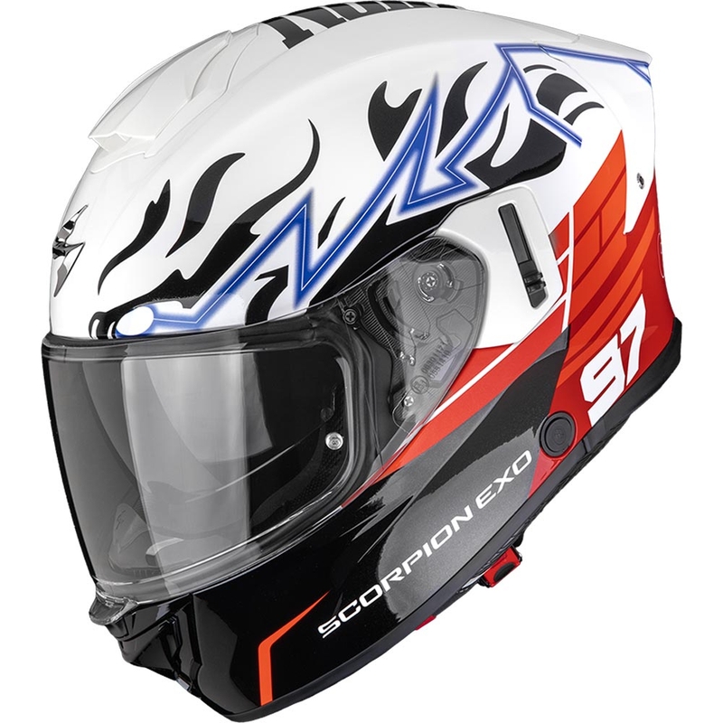 Integrálna helma na motorku Scorpion EXO-530 Air JSK 97 bielo-červená