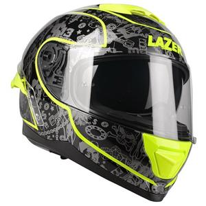 Integrálna prilba na motocykel Lazer Rafale SR $13 Original čierno-šedo-fluo žltá výpredaj