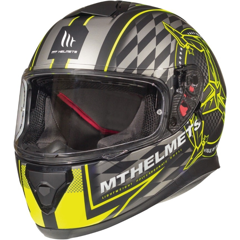 Integrálna prilba na motocykel MT Thunder 3 SV Isle Of Man čierno-šedo-fluo žltá