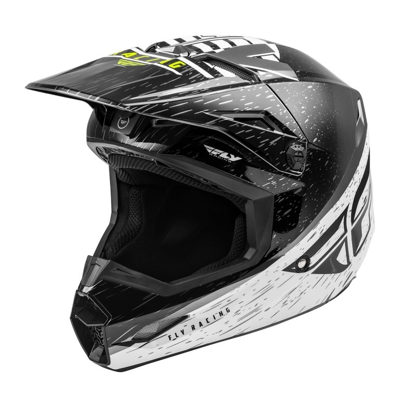 Motokrosová prilba FLY Racing Kinetic K120 čierno-bielo-fluo žltá