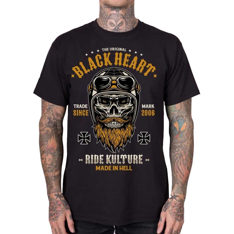 Tričko Black Heart Whiskery čierne