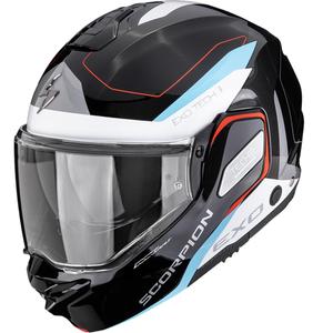 Preklápacia helma na motorku Scorpion EXO-TECH II Passager čierno-bielo-modrá
