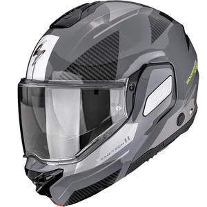 Preklápacia helma na motorku Scorpion EXO-TECH II Void strieborno-fluo žltá
