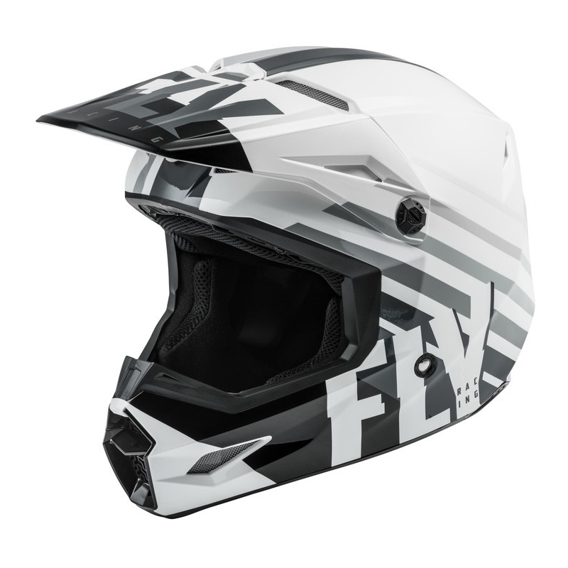 Motokrosová prilba FLY Racing Kinetic K120 bielo-čierno-šedá