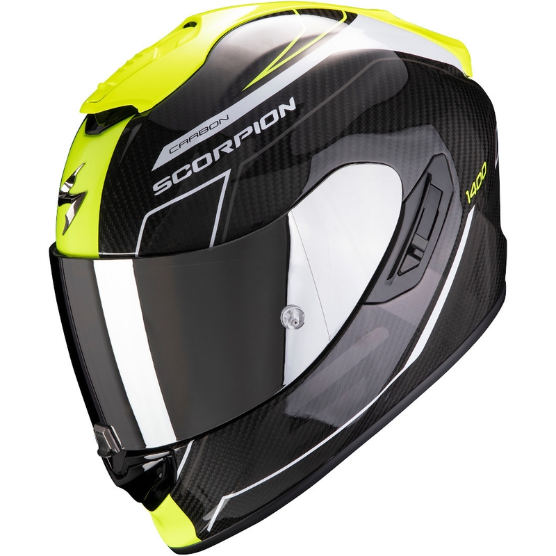 Integrálna prilba Scorpion EXO-1400 Carbon Air Beaux čierno-bielo-fluo žltá