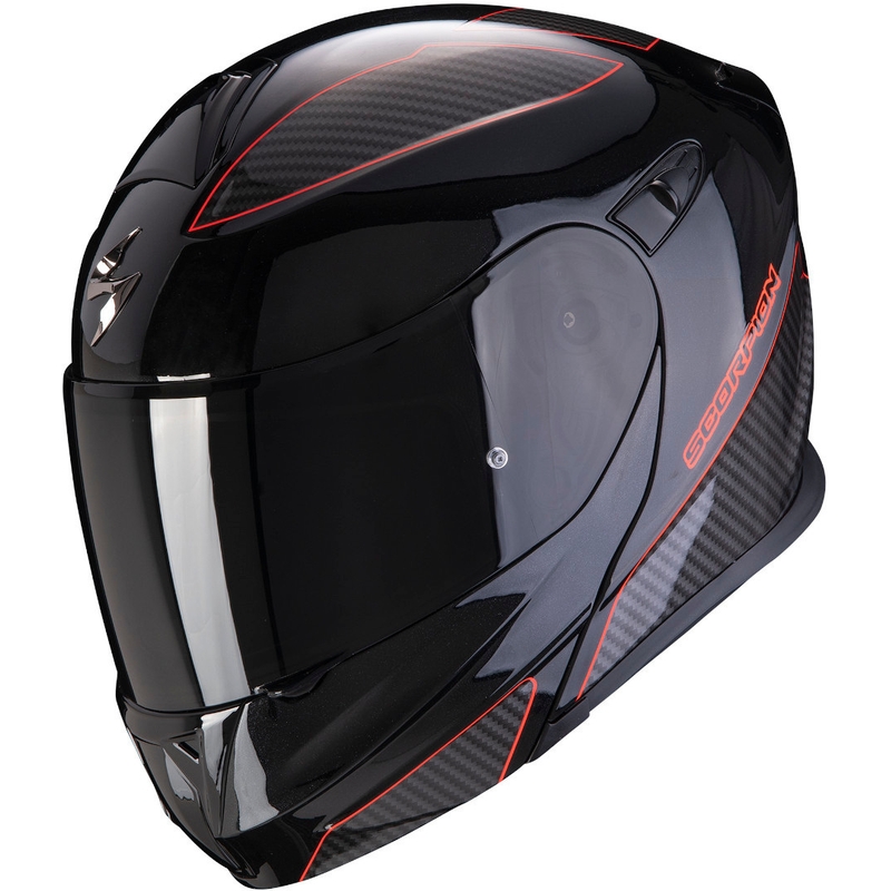 Moto prilba výklopná Scorpion EXO-920 Flux čierno-červená