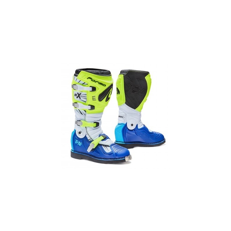 Čižmy na motocykel Forma Terrain TX bielo-modro-fluo žlté