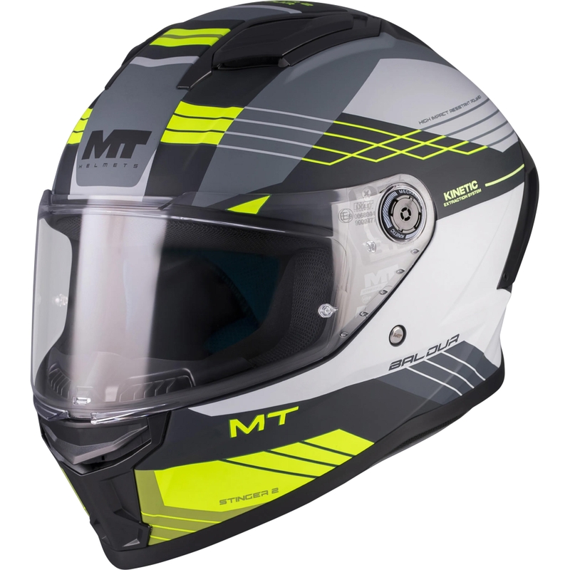 Integrálna helma na motorku MT Stinger 2 Baldur C3 čierno-šedo-fluo žltá