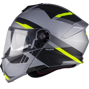 Výklopná prilba na motorku MT Genesis R SV Cheeky C3 čierno-šedo-fluo žltá