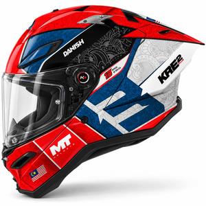 Integrálna prilba na motorku MT KRE 2 PLUS Danish 26 Season B5 červeno-modrá