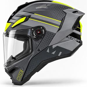 Integrálna helma na motorku MT KRE 2 Fussion C2 matno-lesklá šedo-fluo žltá
