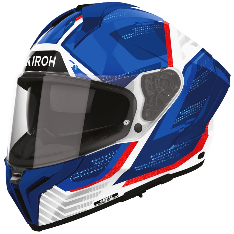 Integrálna helma na motorku Airoh Matryx Starburst modro-červená