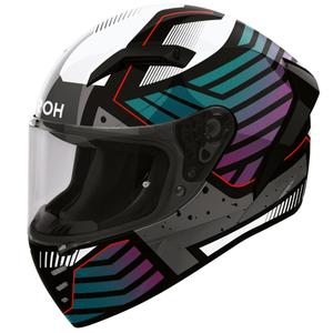 Integrálna helma na motorku Airoh Connor Flex bielo-šedo-modro-fialová
