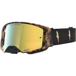 Motokrosové okuliare Alpinestars Supertech limitovaná edícia Zona čierno-hnedé so zrkadlovo zlatým plexi