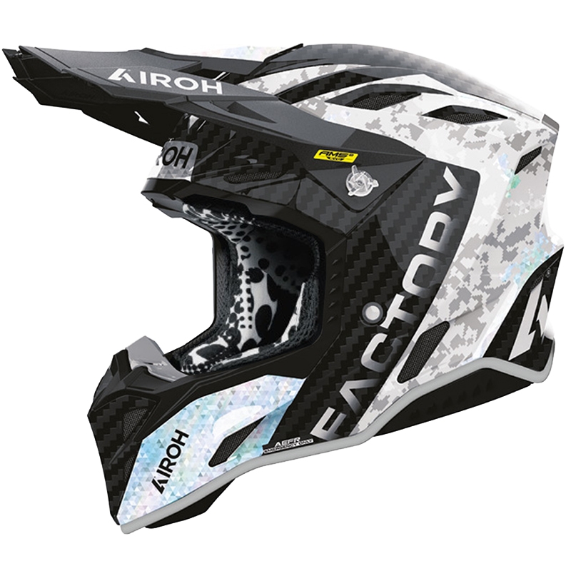 Motokrosová prilba na motorku Airoh Aviator Factory Bitmap Carbon sivá