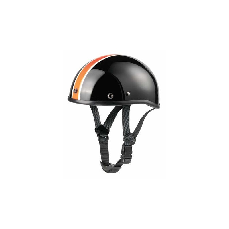Helmy na moto - helma BRAINCAP - Chopper s oranžovým pruhem